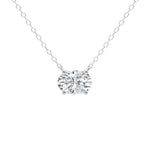 14K 2ct Lab Grown Diamond Oval Cut Solitaire Pendant Necklace