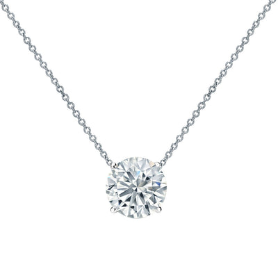 14K 1.5ct Natural Diamond Round Cut Solitaire Pendant Necklace