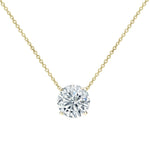 14K 1.5ct Lab Grown Diamond Round Cut Solitaire Pendant Necklace