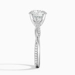 18K Solid Gold 2.50 CT Lab Grown Diamond Round Cut Infinity Shank Engagement Ring - Close Up