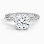 14K 2.5ct Lab Grown Diamond Round Cut Twisted Engagement Ring