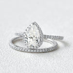 18K Solid Gold 3.80 CT Natural Diamond Pear Cut Halo Bridal Engagement Ring
