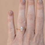 18K Solid Gold 1.00 CT Natural Diamond Marquise Cut Prong Set Engagement Ring - Side View | Riyanika Jewels