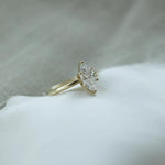 18K Solid Gold 1.00 CT Natural Diamond Marquise Cut Prong Set Engagement Ring - Alternate Angle | Riyanika Jewels