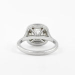 18K Solid Gold 3.50 CT Lab Grown Diamond Cushion Cut Double Halo Engagement Ring - Side View