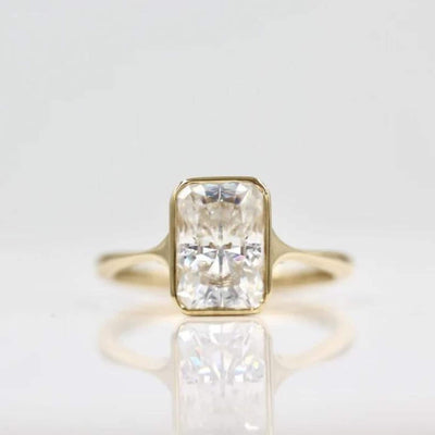 14K 3.5ct Lab Grown Diamond Radiant Cut Solitaire Engagement Ring