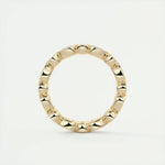 18K Solid Gold 1.70 CT Lab Grown Diamond Pear & Round Cut Bezel Set Full Eternity Band - Detail