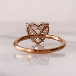 18K Solid Gold 3 CT Heart Cut Natural Diamond Solitaire Engagement Ring - Side View