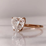 18K Solid Gold 3 CT Heart Cut Natural Diamond Solitaire Engagement Ring - Detail | Riyanika Jewels