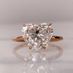 14K 3ct Natural Diamond Heart Cut Solitaire Engagement Ring