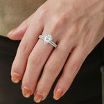 18K Solid Gold 3.80 CT Lab Grown Diamond Pear Cut Halo Bridal Engagement Ring - Close Up