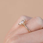 18K Solid Gold 1.00 CT Natural Diamond Marquise Cut Prong Set Engagement Ring - View 6 | Riyanika Jewels