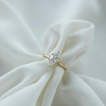 18K Solid Gold 1.00 CT Natural Diamond Marquise Cut Prong Set Engagement Ring - Close Up | Riyanika Jewels