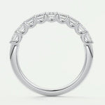 18k Solid Gold Emerald Cut Natural Diamond Wedding Band - Half Eternity Matching Band - Detail