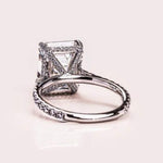 18k Solid Gold 2.50 CT Emerald Cut Natural Diamond Halo Style Engagement Ring - Side View | Riyanika Jewels