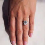 18k Solid Gold 2.50 CT Emerald Cut Natural Diamond Halo Style Engagement Ring - Alternate Angle | Riyanika Jewels