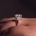 18K Solid Gold 2.32 CT Lab Grown Diamond Oval Cut Vintage Cluster Engagement Ring - View 6