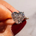 18K Solid Gold 3 CT Heart Cut Lab Grown Diamond Solitaire Engagement Ring - View 6 | Riyanika Jewels
