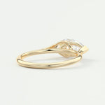 18K Solid Gold 1.50 CT Natural Diamond East West Marquise Cut Half Bezel Engagement Ring - Detail