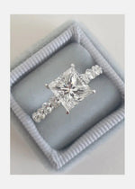 18K Solid Gold 3.00 CT Natural Diamond Princess Cut Half Eternity Engagement Ring - Alternate Angle