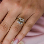 18K Solid Gold 4 CT Natural Diamond Asscher Cut Bezel Set Engagement Ring - Detail | Riyanika Jewels