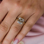 14K 4ct Lab Grown Diamond Asscher Cut Bezel Engagement Ring