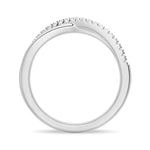 18K Solid Gold Lab Grown Diamond Round Cut Twisted Infinity Half Eternity Band - Side View