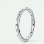 18K Solid Gold 2.38 CT Lab Grown Diamond Baguette Cut Bar Set Full Eternity Band - Detail | Riyanika Jewels
