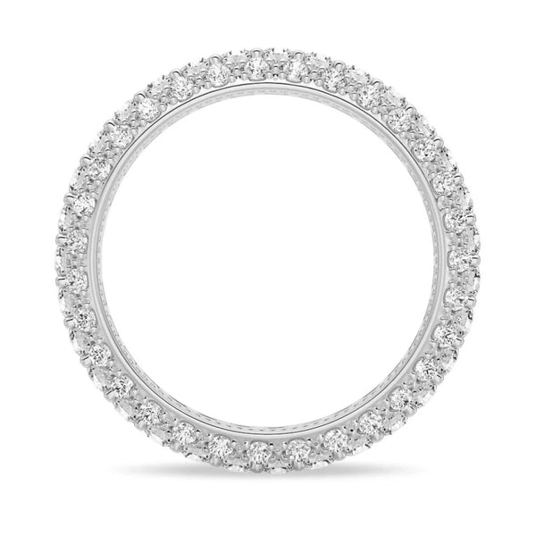 18K Solid Gold Micro Pave Lab Grown Diamond Eternity Band - Side View | Riyanika Jewels