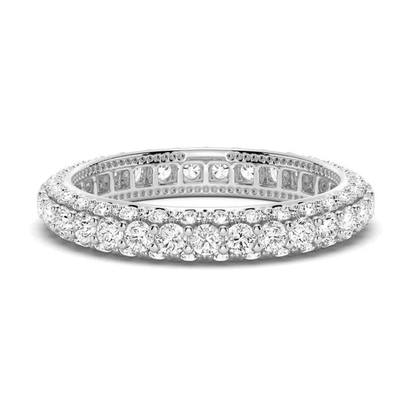 18K Solid Gold Micro Pave Natural Diamond Eternity Band