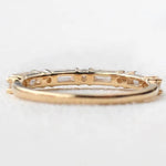 18K Solid Gold Lab Grown Diamond Baguette & Round Cut Half Eternity Band - Close Up | Riyanika Jewels
