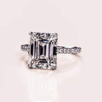 14K 2.5ct Lab Grown Diamond Emerald Cut Halo Engagement Ring