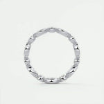18K Solid Gold Lab Grown Diamond Marquise & Round Cut Bezel Set Eternity Band - Detail | Riyanika Jewels