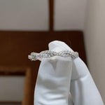 14K Natural Diamond Round Cut Twisted Wedding Band