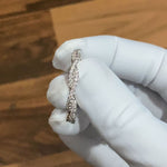 18k Solid Gold Round Cut Natural Diamond Wedding Band - Twisted Infinity Wedding Band - Detail