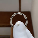 18K Solid Gold 1.10 CT Lab Grown Diamond Round Cut Twisted Infinity Eternity Band - View 6
