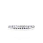 18K Solid Gold Lab Grown Diamond Three Row Micro Pave Half Eternity Band - Close Up