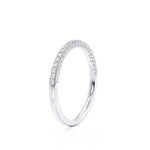 18K Solid Gold Lab Grown Diamond Three Row Micro Pave Half Eternity Band - Side View