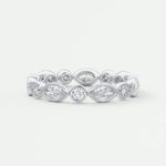 14K Natural Diamond Round Cut Bezel Eternity Band