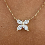 14K Natural Diamond Round Cut Pendant Necklace