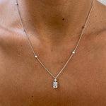 14K Lab Grown Diamond Round Cut Pendant Necklace