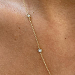 18K Solid Gold Lab Grown Diamond Round & Marquise Flower Pendant Necklace - Detail | Riyanika Jewels