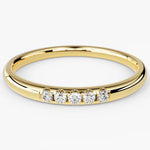18K Solid Gold Natural Diamond Round Cut Five Stone Pave Band - Detail | Riyanika Jewels