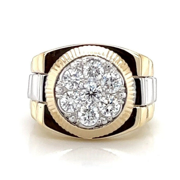 14K 1.5ct Natural Diamond Cluster Ring