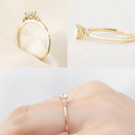 1.2ct Lab Grown Diamond Oval Cut Three Stone Engagement Ring in 14K Solid Gold | Riyanika
