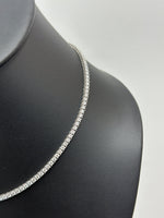 14K Solid Gold Natural Diamond Tennis Necklace