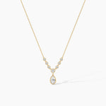 14K Solid Gold Natural Diamond Drop Necklaces | Minimalist Gift For Christmas