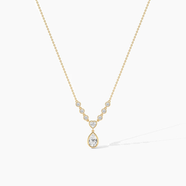 14K Solid Gold Natural Diamond Drop Necklaces | Minimalist Gift For Christmas