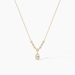 18k Solid Gold Natural Diamond Drop Necklaces | Minimalist Gift For Christmas