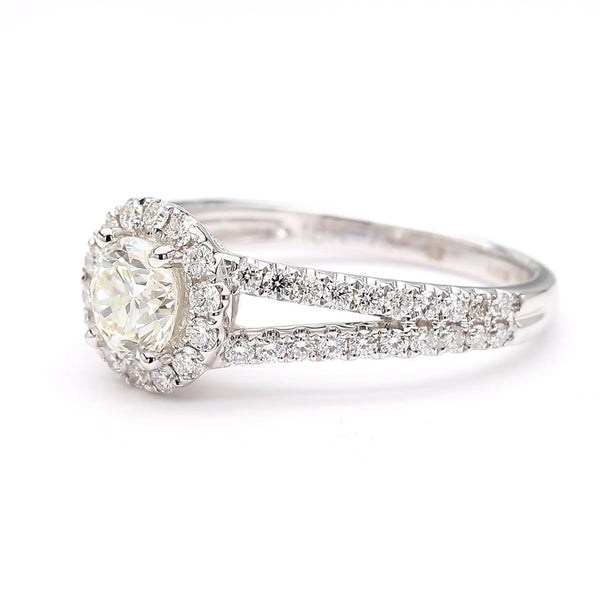 18K Solid Gold Round Lab Grown Diamond 1.15 Carat Engagement Ring - Side View | Riyanika Jewels
